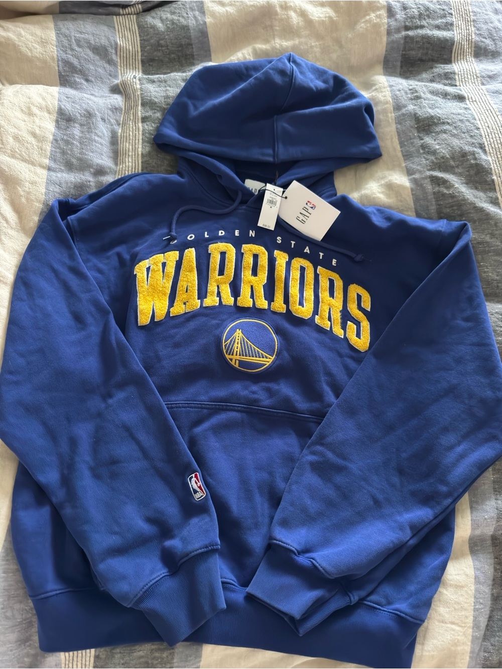 GAP Royal Blue and Yellow Chenille Appliqué Hoodie